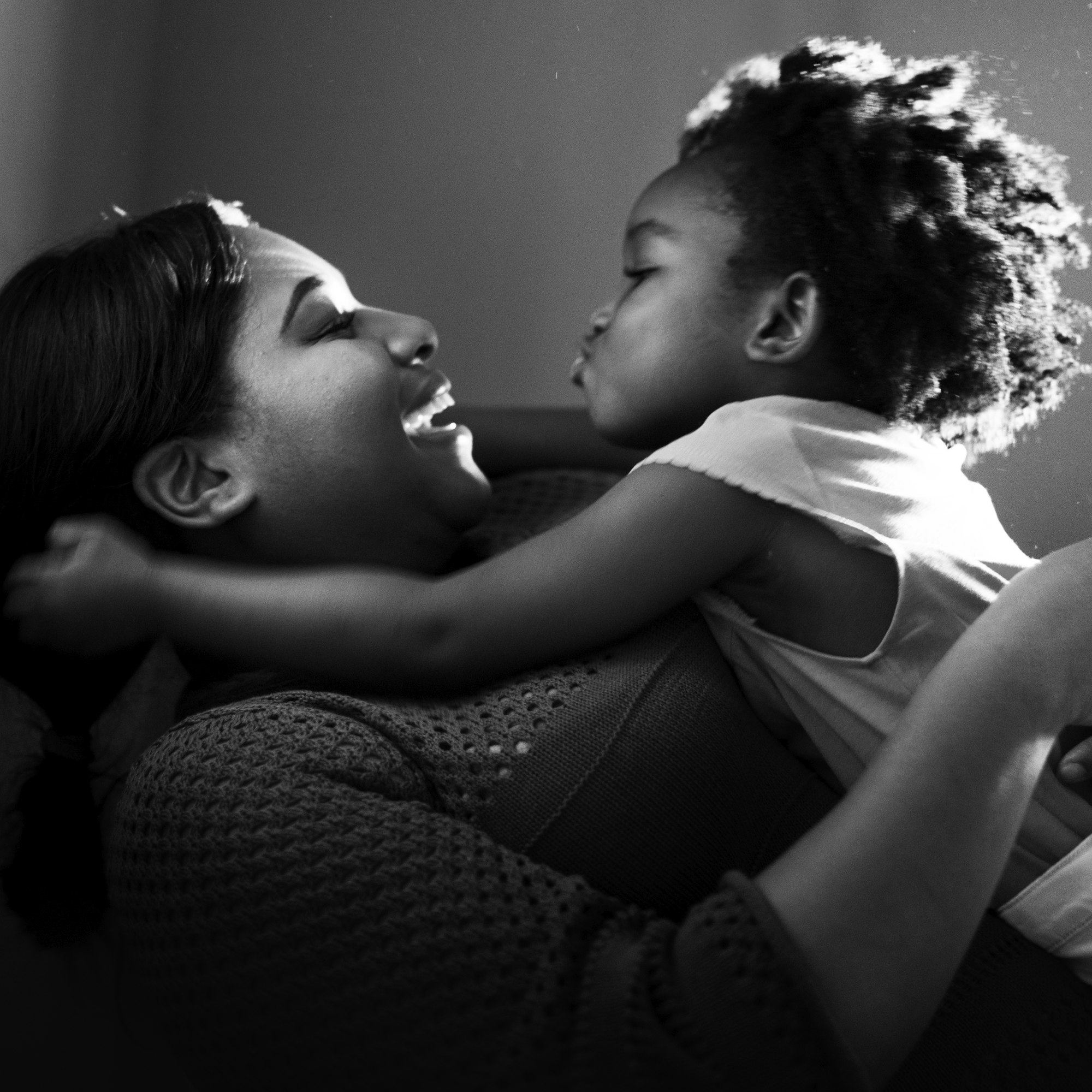 African mother and daughter having a great time together